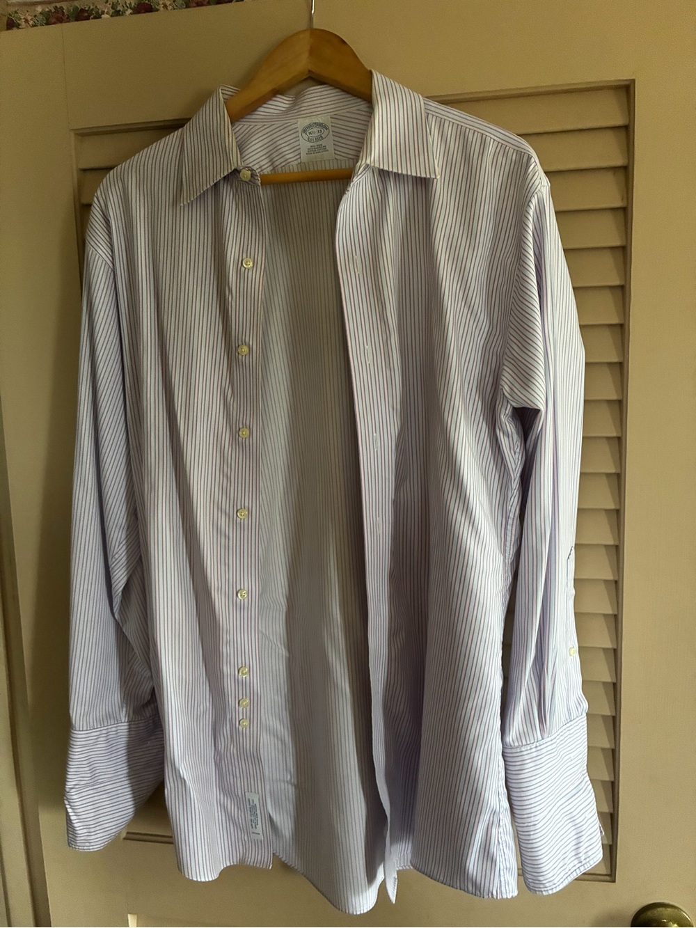 Brooks Brothers Lavender and White Pinstripe Dress Shirt